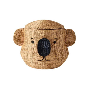 Eco-Friendly Handwoven Water Hyacinth Koala Storage <b>Baskets</b> <b>with</b> <b>Lid</b> Set of 2 Laundry Hamper for Kids Room from Vietnam - Product Image 2