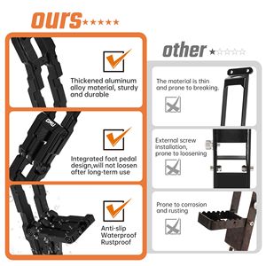 Escalón Lateral de Aluminio Compatible con Jeep Wrangler JK 2007-2017, Jeep JL 2018-2025, y Mercedes-Benz GLA 2020-2025 para Puerta y Portaequipajes de Techo - Product Image 5