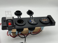 Panel de Interruptores con Reinicio Automático, Doble Puerto USB y Tomas de Corriente Auxiliares de 12V para Autos, Camiones, Barcos y Autocaravanas