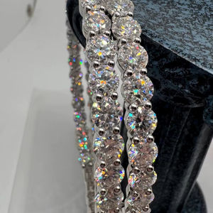 ต่างหูห่วงมอสซาไนต์ขนาดใหญ่ เงินแท้ สำหรับผู้หญิง แฟชั่นหรูหรา เครื่องประดับชั้นดี ต่างหูโดดเด่น - Product Image 1