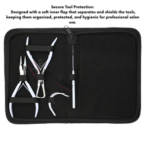 Kit de Alicates para Extensiones de Cabello: Alicates Blancos para Microperlas, Alicates de Crimpado, Herramienta de Gancho para Extracción, Agujas Curvas para Trama y Clips de Seccionamiento - Product Image 5