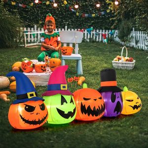 Decorazioni Gonfiabili da Giardino per le Feste, 2,7 Metri, Famiglia di Zucche con Luci LED e Cappelli da Strega per Famiglie - Product Image 3