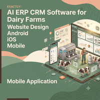 适用于奶牛场的AI ERP CRM软件 网站设计 Android iOS 移动应用程序 WordPress Shopify插件 电子商务AI软件