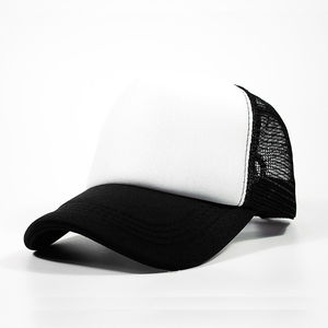 Gorra trucker de 5 paneles con parche tejido personalizado, parte trasera de malla, estilo hip hop, para deportes al aire libre y uso casual. - Product Image 6