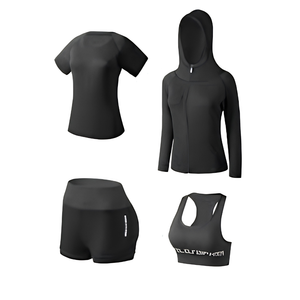 Chándal de gimnasio para mujer con cremallera completa o media cremallera, chaqueta con capucha o sin capucha, pantalones jogger, ajustado, oversize, transpirable - Product Image 1
