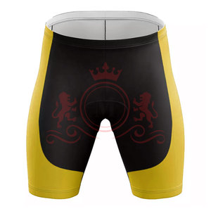 Conjunto de Jersey y Pantalones Cortos de Ciclismo para Hombre, Negro con Patrón Circular Amarillo, Manga Corta, Diseño con Cierre Frontal, para Adultos - Product Image 6