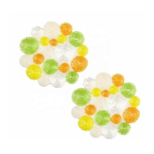 Multicolor Dot Design Glass Bead Coaster Set of 4 <b>Coffee</b> Mug Tea Cup Drink Glass Dining <b>Table</b> Use Coaster Ideal Festive Occasion - Product Image 1