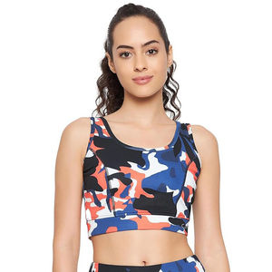 Soutien-gorge de sport pour femme à maintien élevé, respirant, en Spandex/Nylon, avec logo personnalisable sur le devant, pour le yoga, le fitness et la gym - Product Image 1