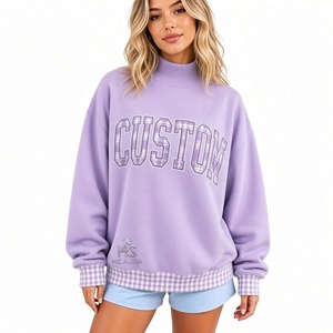 Offre Exceptionnelle : Sweat-shirt Streetwear Oversize Col Montant Couleur Blanc Cassé en Molleton de Coton Coupe Ample Décontracté Hiver Personnalisable - Product Image 3