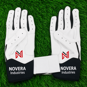 ถุงมือตีเบสบอลคุณภาพสูง หนังคาบราตตาแท้ 100% ออกแบบโลโก้ได้ตามต้องการ NOVERA INDUSTRIES สำหรับมืออาชีพ ปิดด้วยแถบตีนตุ๊กแก - Product Image 6