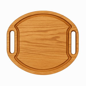 Planche à découper ronde en bois d'acacia avec poignées, planche de service en bois massif, planche à découper de cuisine écologique, fournisseur OEM - Product Image 1