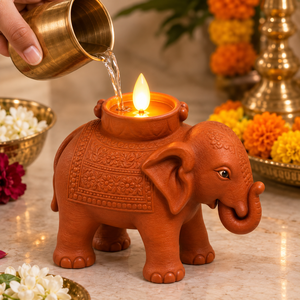 Elephant Shaped Water <b>Sensor</b> Diya Automatic LED <b>Light</b> for Ganpati Pooja, Diwali Decoration, Home Temple & Traditional Festive - Product Image 2