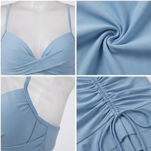 Ensemble tankini 2 pièces bleu clair pour femme NORTH APPROACH, haut croisé à bretelles et jupe froncée, maillot de bain - Product Image 4