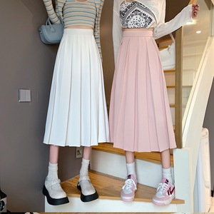 OEM 2026 Women New Style Half-Length Pleated <b>Skirt</b> <b>Elastic</b> Waist Solid Color Spring New Half-Length Pleated Plus size <b>Skirt</b> - Product Image 4