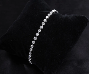 Round Cut Lab Grown Diamond <b>Stacking</b> Tennis <b>Bracelet</b>, 14K Gold Luxury Tennis <b>Bracelet</b>, Jewelry Gift For Anniversary & Birthday - Product Image 1