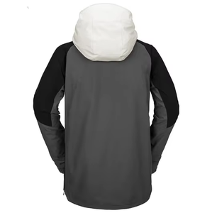 Veste de ski à capuche pour homme, colorée, imperméable, isolée avec Primaloft, fermeture éclair, gris, noir, blanc, technologie Gore-Tex - Product Image 2