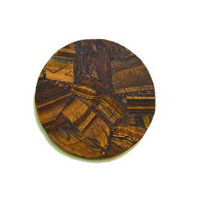 Posavasos de ojo de tigre de alta calidad en oferta, posavasos redondos de piedra de cristal para bebidas de mesa con soporte para café para el hogar - Product Image 5