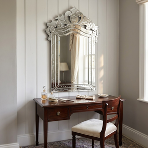Premium Venetian Arched <b>Wall</b> <b>Mirror</b> with Crown Top & Decorative Glass Frame | Stylish <b>Mirror</b> for Home Decor & Interior Styling - Product Image 5