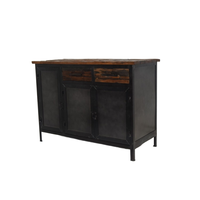 Meuble de rangement convertible vintage industriel en métal avec tiroirs supérieurs, écologique et luxueux, pour salon et bureau à domicile