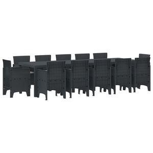 Ensemble de salle à manger de jardin en rotin synthétique anthracite 10 places, résistant aux intempéries, mobilier d'extérieur au design contemporain - Product Image 1