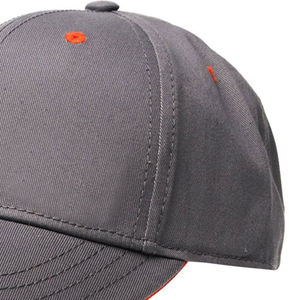 Gorra de Béisbol Unisex de 6 Paneles, Gris con Ribete Naranja, Color Sólido, Ajuste Ajustable, Tela de Sarga Informal - Product Image 6