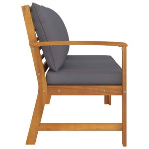 Panca da giardino media in legno massello di acacia grigio scuro per patio - Product Image 3