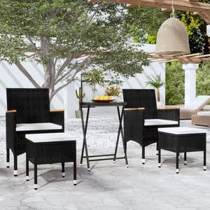 Conjunto de Bistro para Jardín en Color Negro Crema - Product Image 1
