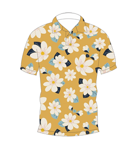 เสื้อโปโลพิมพ์ลายดอกไม้สีเหลืองสำหรับผู้ชายฤดูร้อนแขนสั้นลำลองคอปกติดกระดุมเสื้อยืดน้ำหนักเบาระบายอากาศได้ - Product Image 4