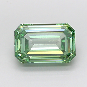 Diamant de laboratoire certifié, taille émeraude, vert vif, CVD HPHT, pour la fabrication de bijoux fins - Product Image 3