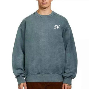 Sudadera con Efecto Ácido para Hombre, Venta Directa de Fábrica 2026, Sudadera con Logotipo Personalizado, Sudadera con Efecto Ácido Sólido para Hombre - Product Image 1