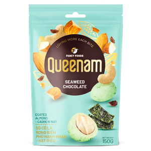 Venta al por mayor a granel directa de fábrica: Dragees de chocolate OEM/ODM HALAL, frutos secos recubiertos de chocolate con algas marinas (almendras y anacardos) 150G, snacks. - Product Image 1