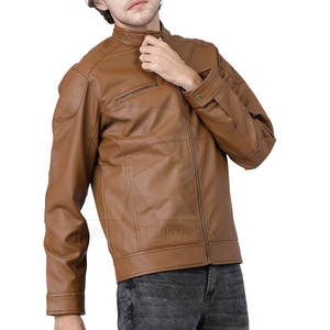 Chaqueta de Invierno de Cuero para Hombre, Diseño Personalizado, Color Sólido, Ecológica, Resistente al Viento, Transpirable, Estilo Urbano, Logotipo Frontal - Product Image 3