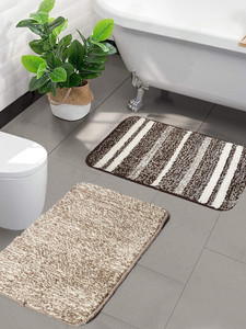Ensemble de tapis de bain rayés ultra doux 2 pièces, personnalisé, moderne, classique, très vendu – Tapis de salle de bain en microfibre absorbants et antidérapants - Product Image 4
