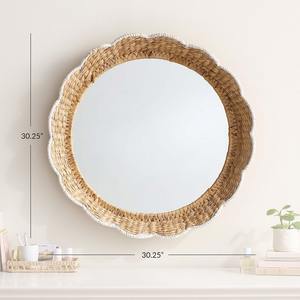Espejo Redondo de Pared Hecho a Mano con Jacinto de Agua, Marco Tejido Natural, Decoración para el Hogar, Hotel, Cafetería, Venta al por Mayor, Sostenible - Product Image 6