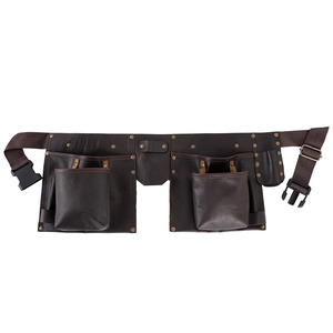 Ceinture porte-outils en cuir robuste pour électricien, avec pochettes organisées, supports sécurisés, coutures durables et taille ajustable - Product Image 1