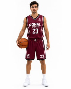 Ensemble d'uniformes de basketball personnalisés en sublimation marron pour hommes, maillot et short de basketball respirants à séchage rapide, vêtements d'équipe OEM ODM Sport - Product Image 3
