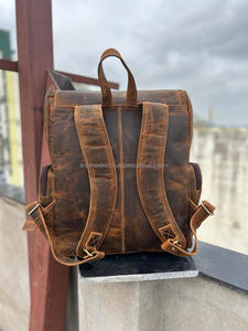 New Arrival Real Vintage Brown Crunch Leather Oversize <b>Travel</b> Backpack Personalized Unisex Hipster <b>Cushion</b> Padding Leather Bags - Product Image 6