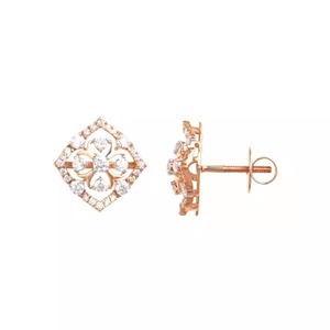 Moissanite Diamond <b>Stud</b> <b>Earrings</b> with Screw Back Certified Round Brilliant Cut Iced Out Luxury <b>Earrings</b> Set for Women's - Product Image 2