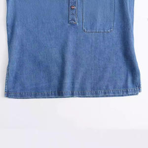 Conjunto de Pantalones Anchos de Cintura Alta y Camisa de Mezclilla Azul Tejida Informal para Mujer, Nueva Colección de Verano, Moda Femenina - Product Image 3