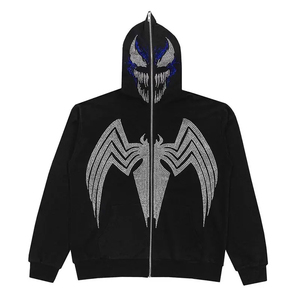 Sudadera con Capucha Extra Grande para Hombre, de Alta Calidad, con Pedrería, 100% Algodón, Transpirable, Diseño Brillante, Perfecta para Invierno, Estilo Casual Urbano - Product Image 5