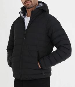 Chaqueta Acolchada Ligera Negra para Hombre, Temporada de Invierno 2024, con Capucha, para Uso en Exteriores - Product Image 3