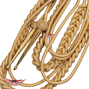 Cordons d'épaule tressés dorés, Aiguillette torsadée avec embout doré - Product Image 4