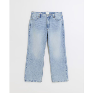 Women's High Waist Straight Fit Jeans Pants Sexy Stretch Loose Fit with Elastic <b>Decoration</b> OEM Serviced Size wholesale rate - Product Image 3