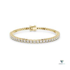 1.95 CT Yellow <b>Gold</b> Round Lab Grown Diamond Tennis Bracelet in 18K <b>Solid</b> <b>Gold</b>, 6.5 Inch Classic Round Diamond Bracelet for Women - Product Image 1
