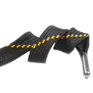 Cordón de algodón trenzado plano personalizado OEM 2026 con extremo metálico de poliéster para ropa, cordón para sudadera con punta de aleación - Product Image 2