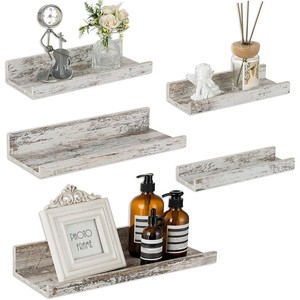 Chic Distressed White Wash <b>Pine</b> Wood Wall <b>Shelf</b> - Wholesale Pricing - Product Image 3