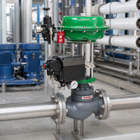 Vanne de régulation à diaphragme pneumatique avec positionneur électro-pneumatique en acier au carbone WCB DN40 pour la régulation de débit industrielle OEM