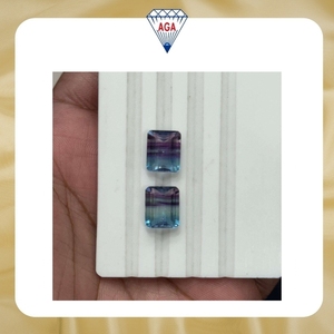 ฟลูออไรต์สีเขียวธรรมชาติหลากสี ขนาด 9 มม. รูปทรงอเมรัลด์คัชชั่นคัท พลอยหลวมสำหรับทำเครื่องประดับ สร้อยคอ แหวน ขายส่งจำนวนมาก - Product Image 6