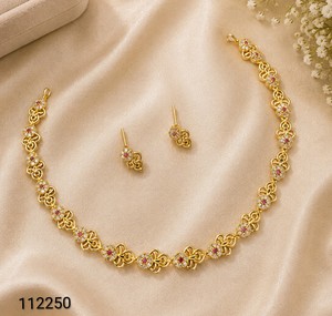 Elegant Gold Plated Hollow Disc <b>Chain</b> Necklace Set Flower CZ <b>Stud</b> <b>Earrings</b> Minimalist Daily Party Wear Fashion Jewelry - Product Image 1
