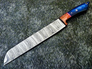 Cuchillo de Damasco Personalizado de Lujo |   Cuchillo de filetear profesional con mango de madera Pakka, cuchillo de cocina de acero de Damasco hecho a mano - Product Image 5